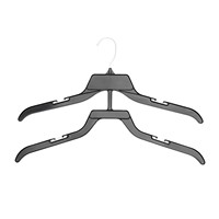 Organisateur de vêtements en plastique PP double couche avec crochets et rails détachables, ensemble de 2 pièces pour femmes de 40 cm (16 pouces)