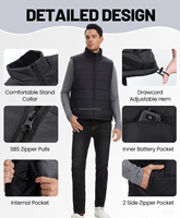 Veste chauffante pour homme et femme, 20 zones chauffantes, polaire, col en V, électrique, rechargeable par USB, fermeture éclair, pour l'hiver, les sports de plein air