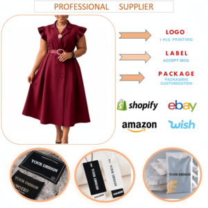 D365 Fashion Plus Size Women Blazer Dress Ruffle Sleeve High Waist Belted Midi Dress Office Church Formal <strong>African</strong> <strong>Wear</strong> for Women - Product Image 6