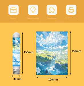 Chất lượng cao Mini Câu Đố các tông ghép hình đồ chơi 150 PCS Đồ chơi giáo dục trong ống nghiệm di động Bao bì nguyên liệu giấy Quà Tặng - Product Image 5