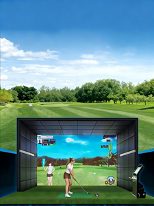 Simulateur de golf avec moniteur de lancement, analyseur de swing 3D, système d'entraînement de golf en salle et parcours de golf virtuel - Product Image 2