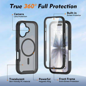 เคสโทรศัพท์มือถือแม่เหล็กแบบสร้างสรรค์ พร้อมฟิล์มกันรอยหน้าจอ  วัสดุอะคริลิก TPU  แบบแข็ง  ครอบคลุมทุกด้าน สำหรับ iPhone 17 16Plus - Product Image 2