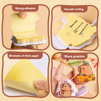 Autocollants de planification Capybara de dessin animé, notes adhésives douces, marque-pages, index de messages, marqueurs de page, fournitures scolaires