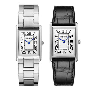 Montre-bracelet élégante de qualité supérieure en acier inoxydable 316 avec mouvement à quartz et fermoir papillon double bouton-poussoir pour un usage quotidien décontracté - Product Image 2