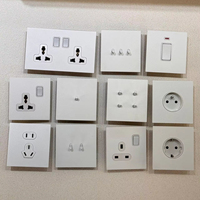 Prise murale française européenne 16A 1/2/3/4 postes, interrupteur à bascule 2 voies pour éclairage domestique, en acier inoxydable blanc mat moderne, compatible universel UK 13A