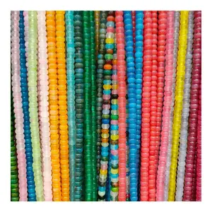 Mixed Gemstone Beads Agate Sphere Round polished 7 colours sold by the string