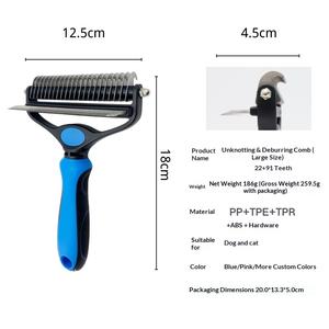 Peigne démêlant en acier inoxydable OEM ODM pour l'épilation des chiens et des chats, pour le toilettage des animaux de compagnie - Product Image 4