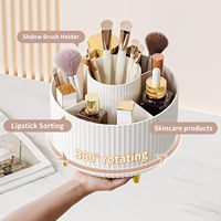 Support de Rangement Rotatif à 360° en Plastique pour Pinceaux de Maquillage et Soins de la Peau, Idéal pour Coiffeuse et Comptoir de Salle de Bain (Vente en Gros)