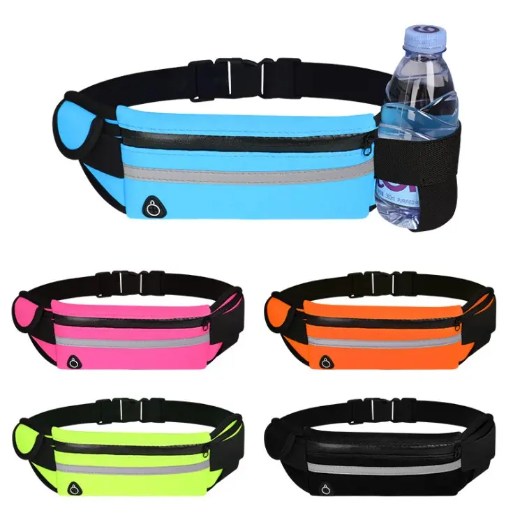 Outdoor Sport Neopreen Waterdichte Fitness Fanny Pack Running Heuptas Met Flessenhouder Hoofdtelefoon Jack