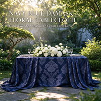 Nappe de banquet de mariage, élégante nappe jacquard à motifs floraux et géométriques pour fêtes, événements et décorations extérieures