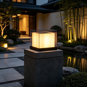 Lampe à pilier LED moderne pour extérieur, étanche, pour cour, villa, jardin, IP65, poteau de portail, électrique/solaire - Product Image 5