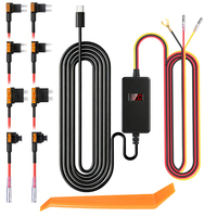 Kabel Step-down 3-Lead 12V/24V ke 5V 3A untuk Kit Kabel Keras Kamera Mobil, Kabel Daya Pemantauan Parkir Layar Digital