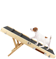 Rampe pliable en bois massif pour chien, 4 hauteurs réglables, portable, stable, avec tapis antidérapant, marches pour animaux de compagnie pour canapé, escalier, articles pour la maison des animaux