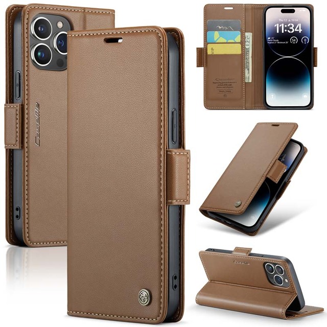 Caseme RFID Magnetic Wallet Leather Case for iPhone 14 Pro Flip Cover