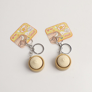 Juguete antiestrés de simulación con forma de dumpling al vapor, colgante, portátil, tipo llavero, muñeco antiestrés, venta al por mayor, disponible en stock. - Product Image 3