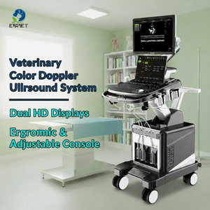 Équipement vétérinaire <span class=keywords><strong>EUR</strong></span> VET en promotion : Système d'échographie vétérinaire, Scanner d'échographie pour animaux sur chariot, Échographie Doppler - Product Image 1
