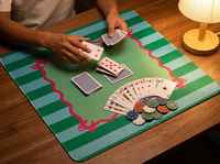 Tapis de jeu de Mahjong anti-plis de 3 mm antidérapant avec coussin amortissant pour Mahjong américain et poker