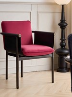 Nouvelle Chaise de Salle à Manger 2026 Style Vintage Moderne en Acier, Cuir et Tissu, Amovible et Lavable, pour Grand Appartement, Villa, Restaurant