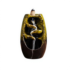 Quemador de incienso de cerámica al por mayor, conjunto de soporte, quemador de incienso de reflujo, quemador de incienso de cascada árabe - Product Image 2