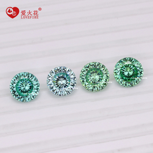 工場直販 メーカー 人工宝石 パライバカラー バードネストカット ファイアーワークカット ルース ラウンドカット CZ キュービックジルコニア - Product Image 4