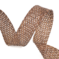Ceinture extensible tressée en cuir PU vintage avec boucle ronde en bois pour femme