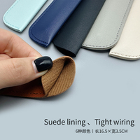 Étui à crayons en cuir PU couleur macaron, avec logo personnalisé, marquage à chaud et sérigraphie, durable – Offre spéciale