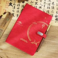 Carnet de notes A6 en cuir PU de haute qualité avec fermoir orné de bijoux, pochette pour stylo, 100 feuilles intérieures, reliure filée, coffret cadeau, agenda