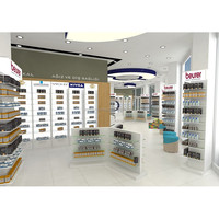 Mobilier de pharmacie au design moderne OEM avec éclairage LED et support en bois, équipement de pharmacie