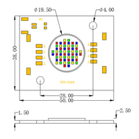 Module LED COB 3850 RGBW 4-en-1 haute puissance 120W, rouge, vert, bleu, blanc, professionnel, 4-en-1 intégré pour éclairages extérieurs