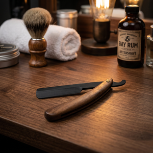 Maclura - Maquinilla de Afeitar Manual de Madera, Plegable, para Afeitar la Cara y Cortar la Barba, Profesional, de Acero Inoxidable, con Una Sola Cuchilla - Product Image 3