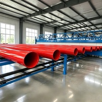 Tuyau composite en acier revêtu d'époxy rouge, intérieur et extérieur, pour la distribution d'eau des hydrants d'incendie et des systèmes d'arrosage.
