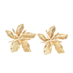 Europa y los Estados Unidos exagerados Cool Metal flor grande colgante pendientes tachuelas pendientes para mujer - Product Image 5