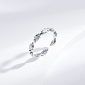 custom plata 925 sterling <b>Silver</b> Pear Cut Gemstone <b>ring</b> Fashion Prong Setting heart <b>Adjustable</b> cute cheap opal <b>rings</b> for girls - Product Image 2