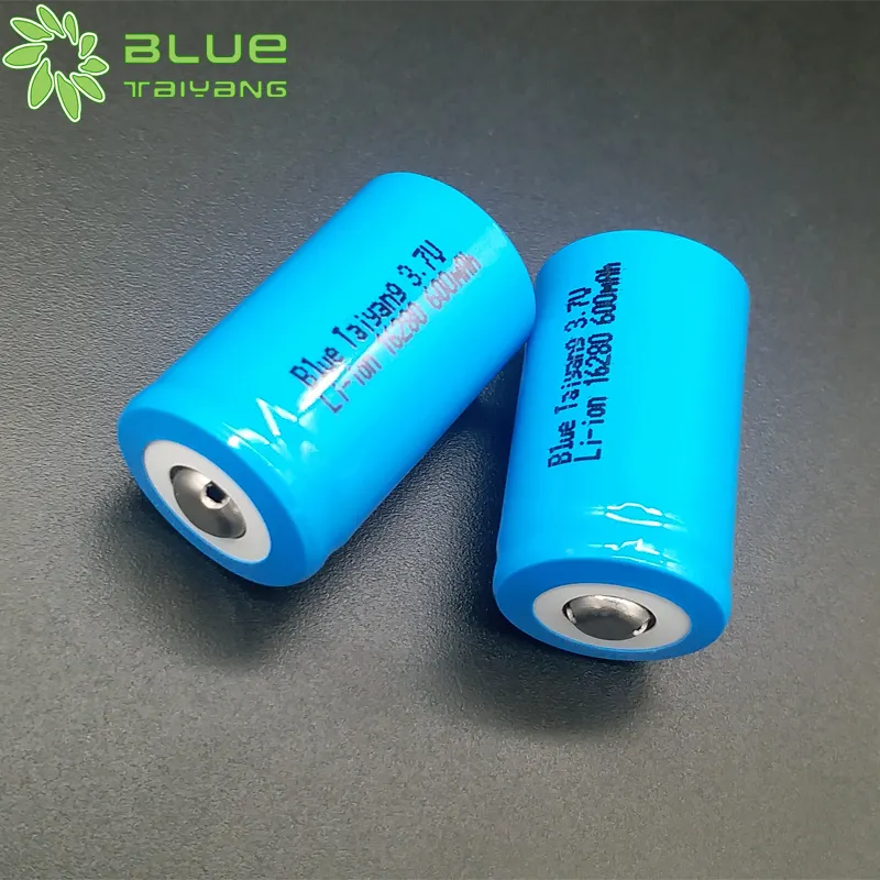 Màu xanh taiyang 3.7 Volt Lithium IOM Li-ion pin 16280 17280 3.7 V 600mAh 2.22wh Li Ion pin