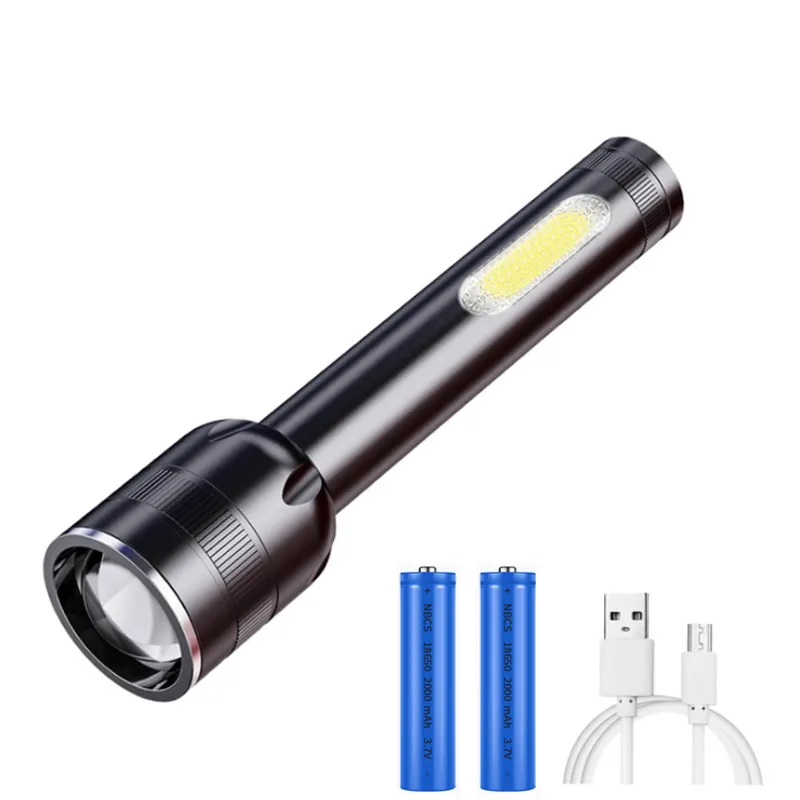 2021 Aluminum Emergency 10w U2 1000 Lumens Super Bright 4 modes led rechargeable survival flashlight with power bank