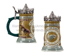 Mug à bière grand format avec le slogan « Winter Is Coming » de la famille Stark et « Hear Me Roar » de la famille <span class=keywords><strong>Targaryen</strong></span>, inspiré de Game of Thrones. - Product Image 1