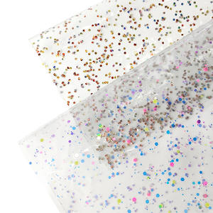 0.4mm Transparent étanche paillettes PVC rouleau feuilles étoiles <span class=keywords><strong>amour</strong></span> motif Gretel PVC Film pour sac matériaux de tir - Product Image 5