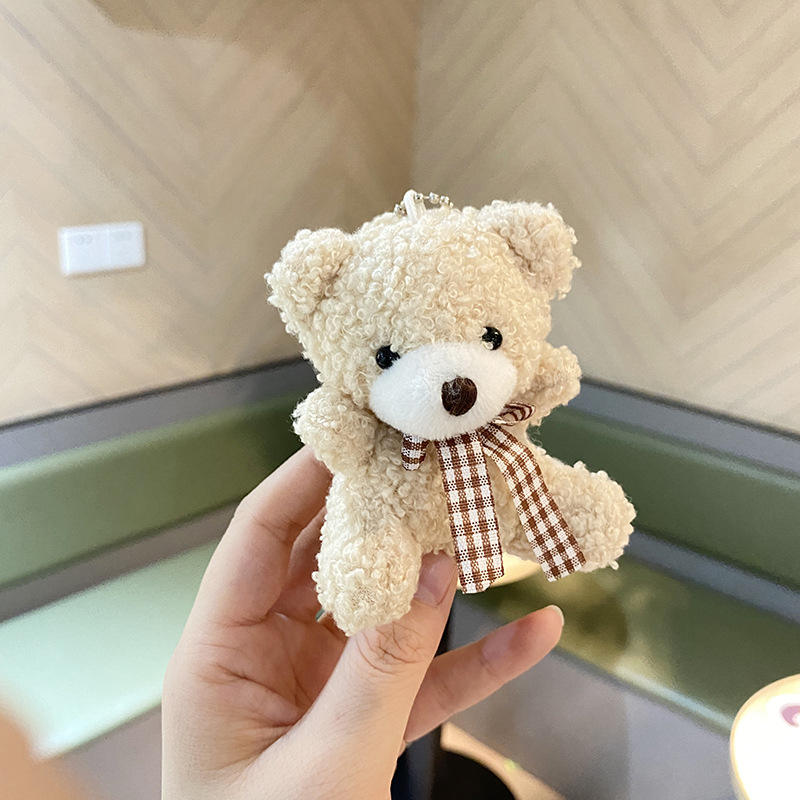 8CM Cute Bear Animal Plush Doll Hanging Keychain Pendant