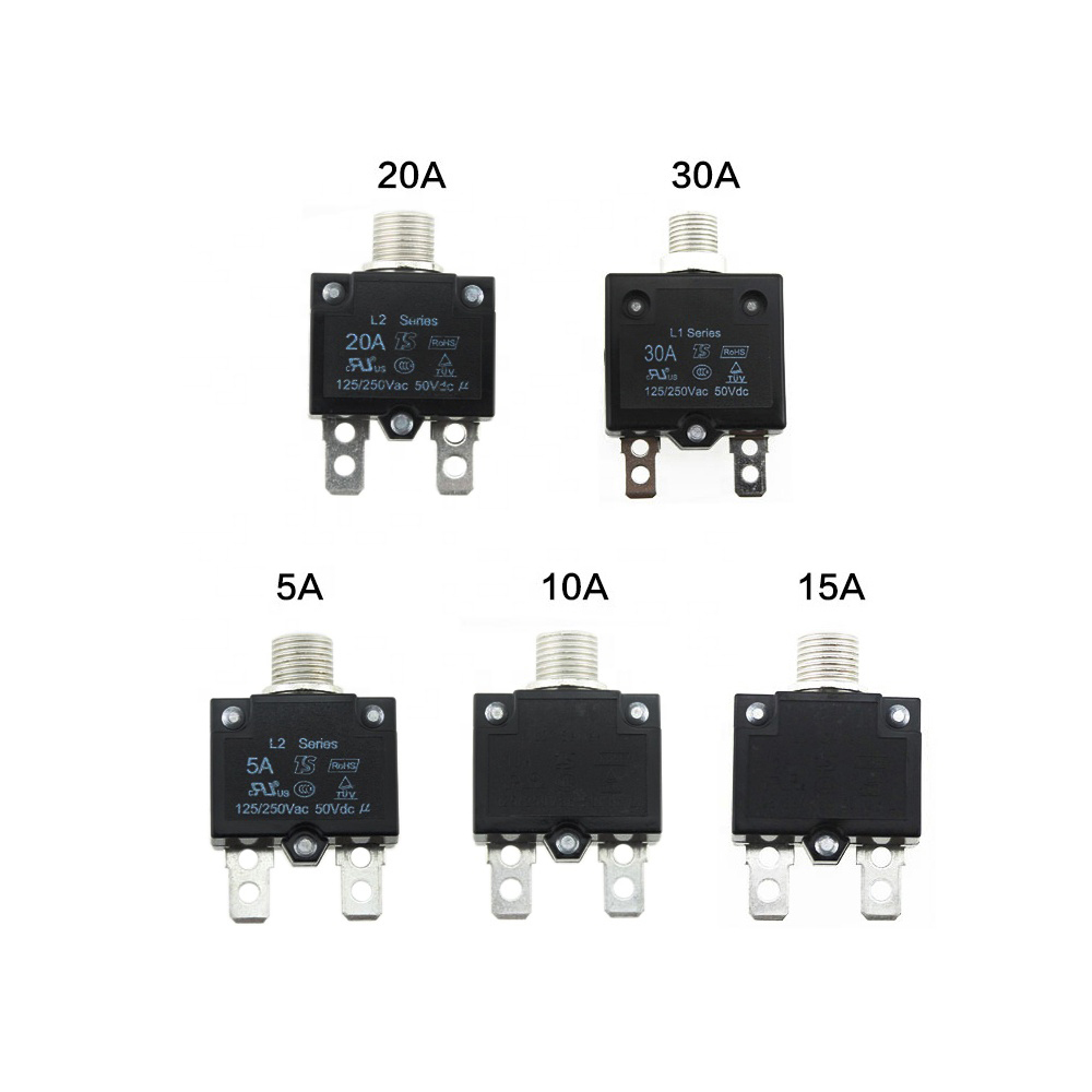 Marine RV Truck Car Circuit Breaker ATV UTV Motorbike Current Overload Protector Push Button Reset 5A 10A 15A 20A 30A 12V 24V