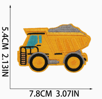 Patch brodé pour véhicule, Patch de réparation de véhicule de chantier de dessin animé, Décoration de sac, Patch brodé d'excavatrice, Tracteur