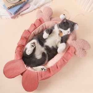 Funny Lobster Design Plush Pet <b>Bed</b> Warm Winter House for Small <b>Cats</b> Dogs Custom Logo OEM ODM Wholesale - Product Image 3
