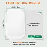 Pansement en film PU imperméable extra large 6 x 8 pouces, stérilisé aux EO, hypoallergénique, adhésif, sans latex, paquet de 50 pour le soin des plaies