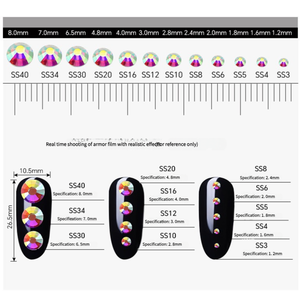 1440 Flat Bottom Glass Diamonds Loose <strong>Rhinestones</strong> Electroplated for Nail Art DIY Nail Accessories Ornaments Drill Attachments - Product Image 3