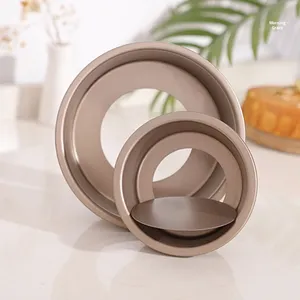 Teglia Rotonda Antiaderente in Acciaio al Carbonio con Fondo Removibile, 4, 6, 8, 10 Pollici, Perfetta per <span class=keywords><strong>Torte</strong></span> a Strati di Compleanno - Product Image 1