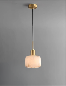 <span class=keywords><strong>Suspension</strong></span> nordique minimaliste en cuivre et albâtre pour salle à manger, chambre principale, restaurant, <span class=keywords><strong>lampe</strong></span> suspendue en marbre et laiton - Product Image 4