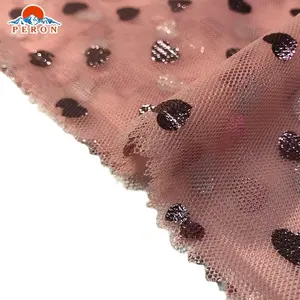 Breathable High Quality Rose Golden Foil Tulle Mesh Fabric Glitter Tulle Fabric For Girl's Dress