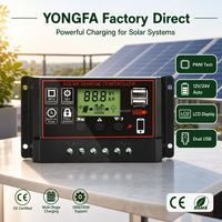 SuoRui PWM Solar-Laderegler 12V/24V LCD-Display Dual USB 10-30A 1500W Max PV-Leistung für Solarpanel-Systeme