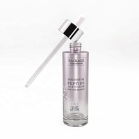 Kualitas tinggi ungu muda kaca serum penetes botol minyak perawatan kulit bening 20 30 40 50 60 80 100 120ml kemasan makeup