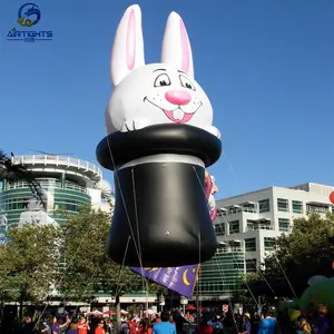 China supplier 25ft high inflatable bunny outdoor floating giant inflatable rabbit helium balloon for parade events