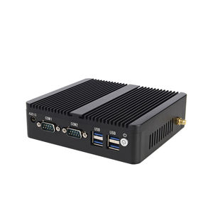 Mini PC industriel sans ventilateur <span class=keywords><strong>Intel</strong></span> avec carte graphique intégrée, DDR, double LAN, double COM, HD, DP, compatible avec D-IN, montable sur rail - Product Image 1